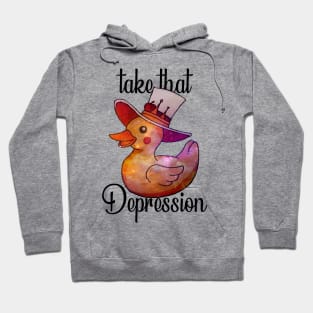 Take That Depression -  Funny And Cute Hazbin Hotel Duck Hoodie